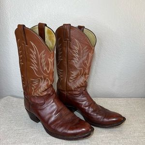 Justin Men’s Cowboy Western Boots Brown J 5408 Size 9.5D
